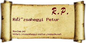 Rózsahegyi Petur névjegykártya